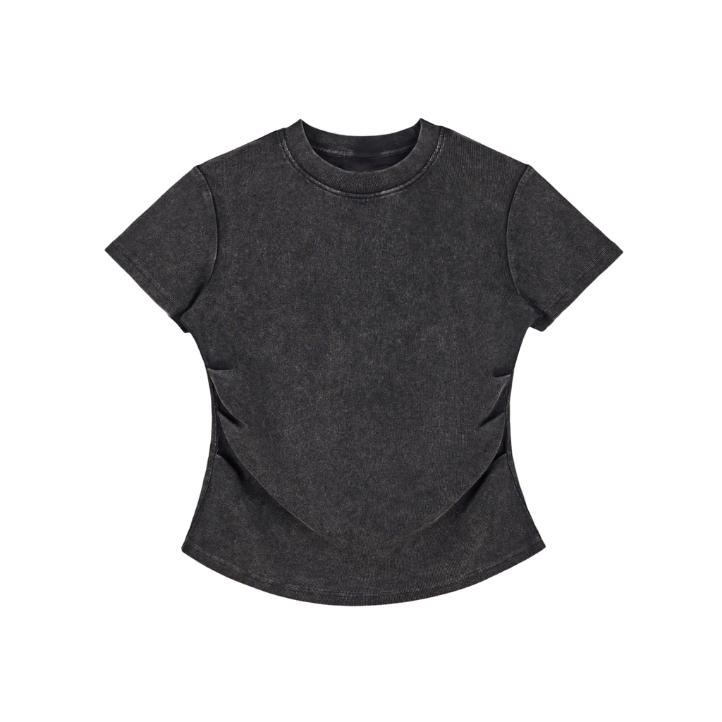 Vintage Washed Bodycon Cotton T-Shirt