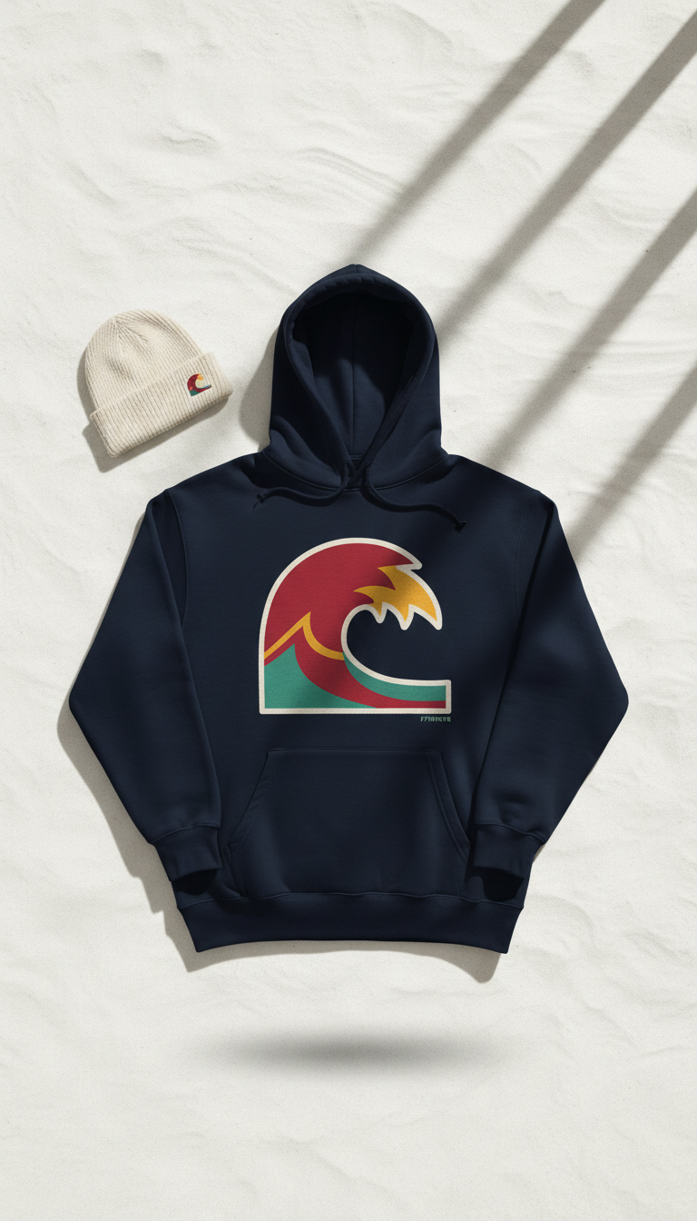 Heavyweight Hoodie with Coastal Graphic