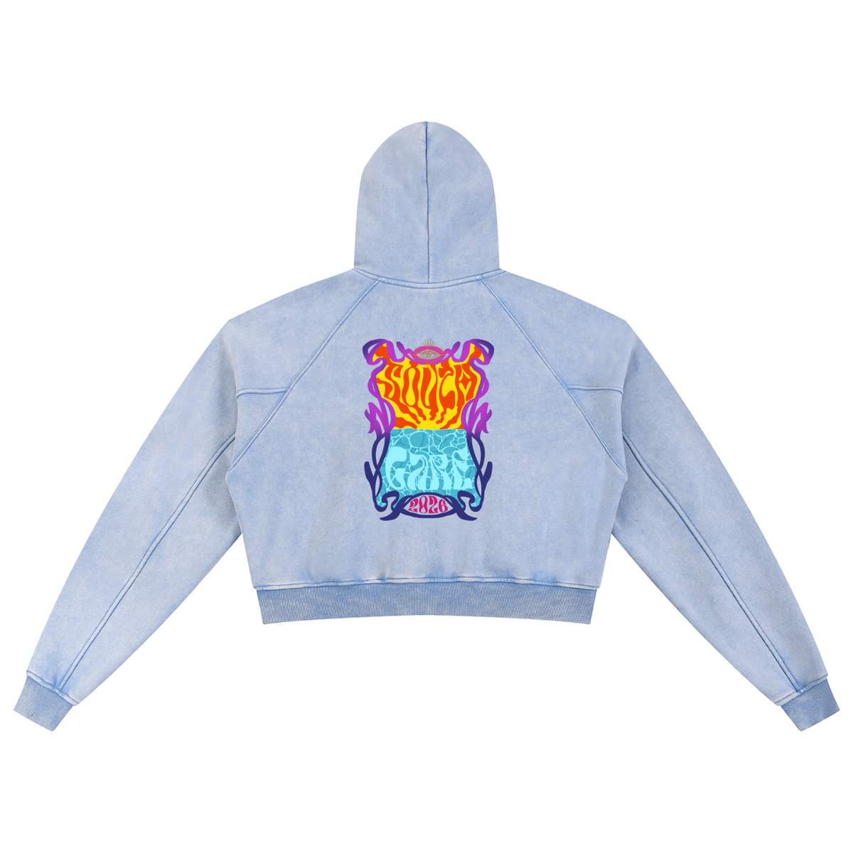 Snow Washed Cropped Hoodie