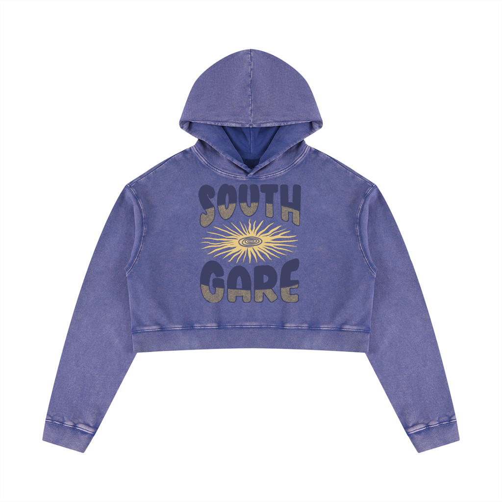 Women’s Mineral Washed Crop Hoodie