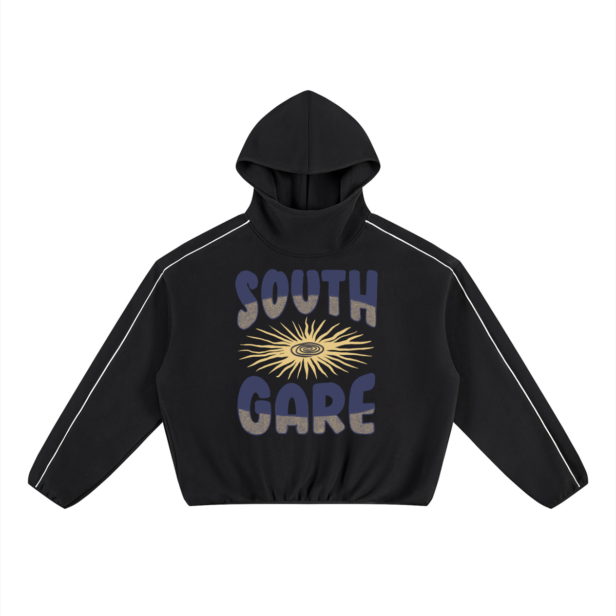 Unisex Boxy Piping Fleece Hoodie