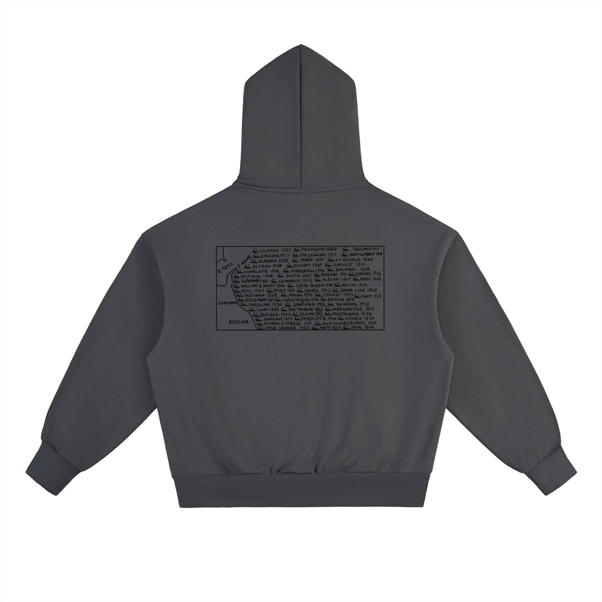 South Gare Shipwreck Map Heavyweight Hoodie