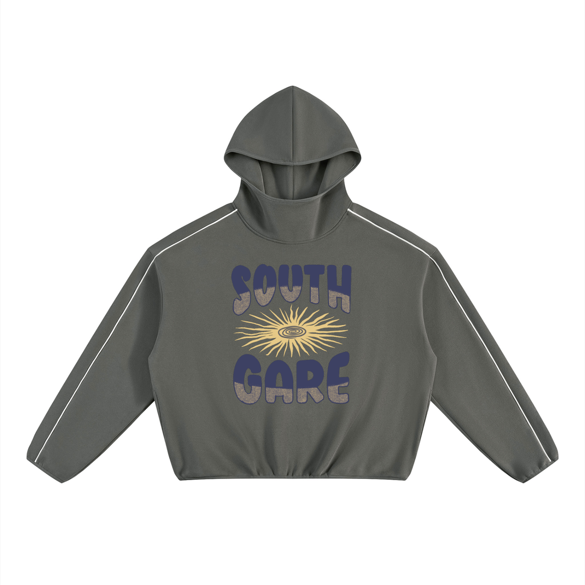 Unisex Boxy Piping Fleece Hoodie