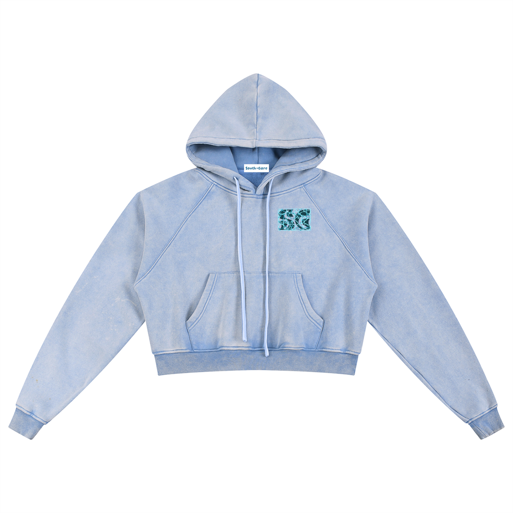 Snow Washed Cropped Hoodie
